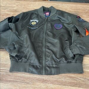 Phat farm Bomber Jacket with Patches - green size s/p